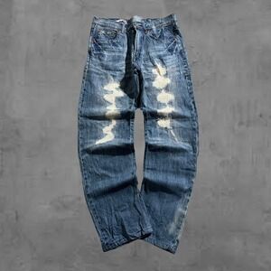 Vintage Big Train‎ Japanese Embroidered Baggy Archive Jeans